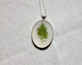 handmade resin jewelry pressed fern necklace natural botanical sage green necklace from my woodland shade forest garden rustic farmhouse