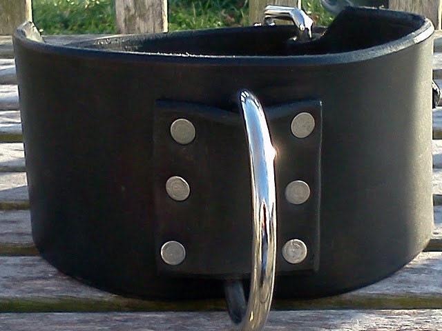 3 inch Leather Dog Collar: Latigo, 3 inch tapered neck