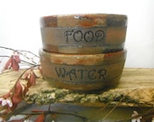 Personalized 2 Medium Dog dishes- Custom Set of 2 Choose your text and color