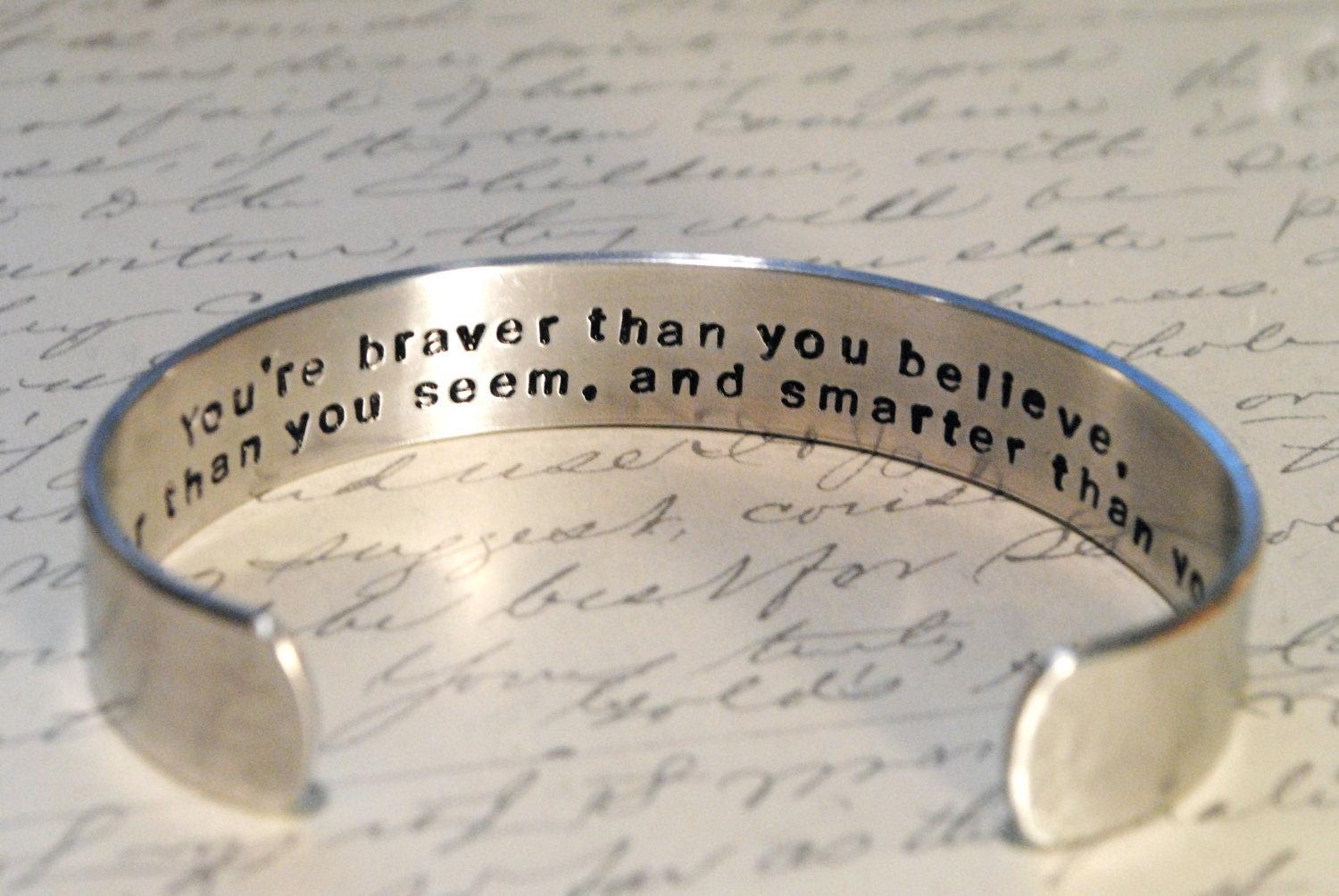 Custom Personalized Secret Message Cuff Bracelet