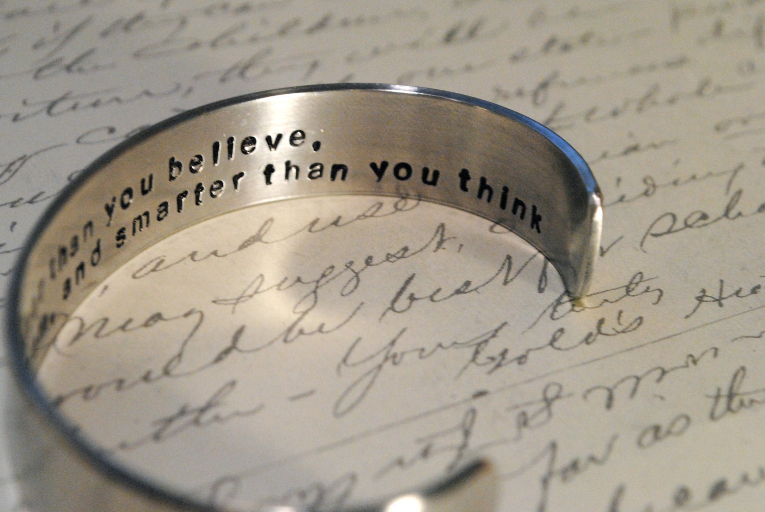 Custom Personalized Secret Message Cuff Bracelet