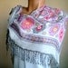 Women Cotton Floral Scarf in Gray Pink Purple Multicolor Frilly Shawl Scarflette Spring Fashion