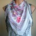 Women Cotton Floral Scarf in Gray Pink Purple Multicolor Frilly Shawl Scarflette Spring Fashion