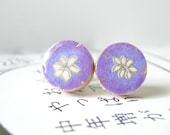 Lavender Studs Japanese Chiyogami Paper beautiful blooms