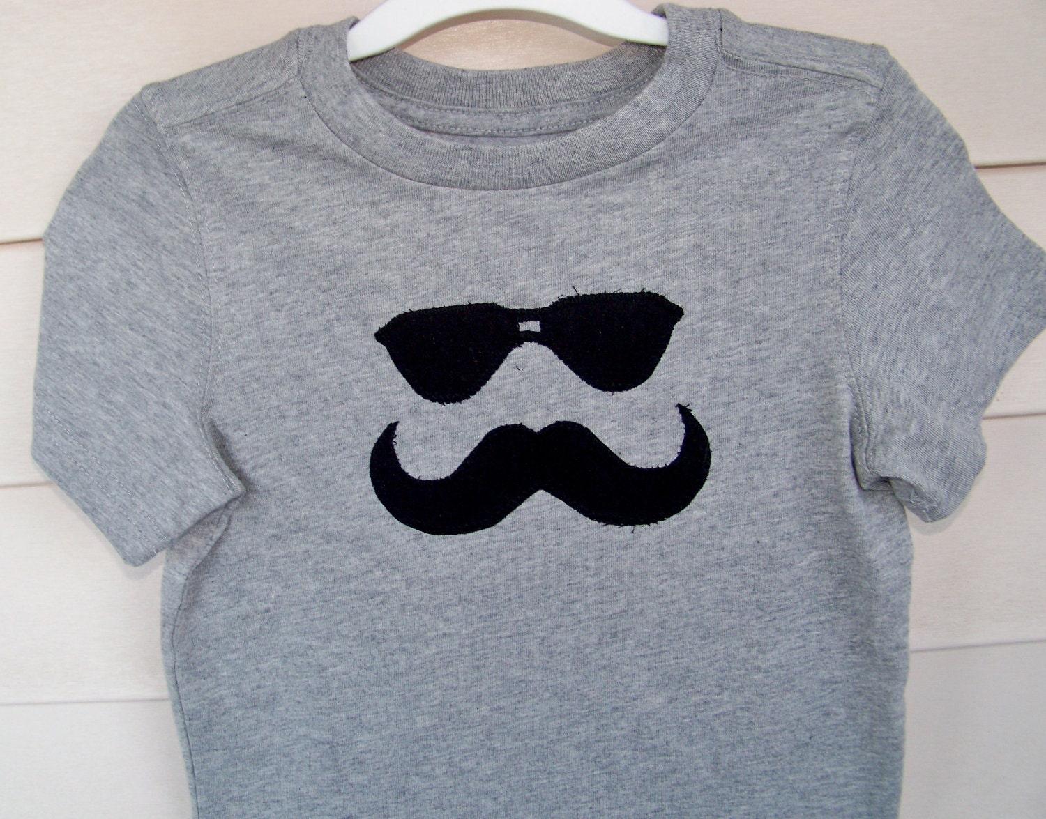 Mustache and Glasses Applique T Shirt MADE TO ORDER