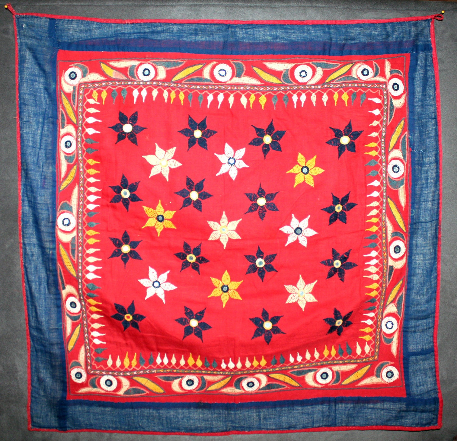 Pakistani wall hanging in red