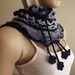 Crochet CAPELET / Crochet Shawl / Crochet Neck Warmer / Crochet Scarf / Crochet Neckwarmer / X Shaped Pattern / Collar Cord / FLOWER Cord