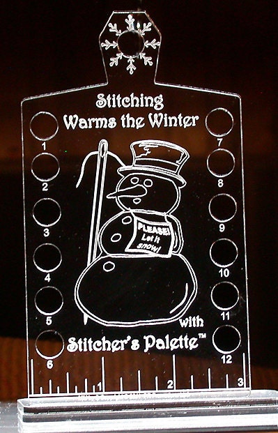 Snowman Hornbook Stitcher's Palette Thread Organizer - Great Christmas Gift