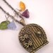 Fairy Door Locket Pendant Necklace Secret Garden Door "Hobbit Door" Faerie Door Wish Prayer Charm With Czech Glass Beads