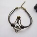 bracelet---antique bronze unique electric bulb pendant & brown leather chain
