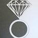 Papercut diamond ring wedding/engagement card