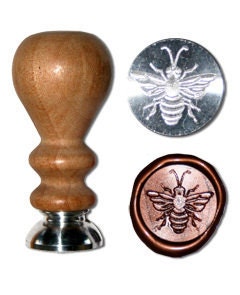 Stamper 010 - Detailed Bee design wax seal stamp
