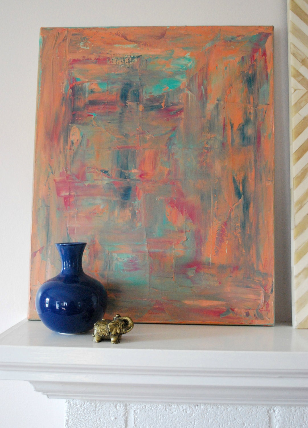 Minty 16 x 20 abstract art