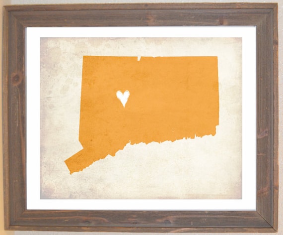 Connecticut Love State Customizable Art Print