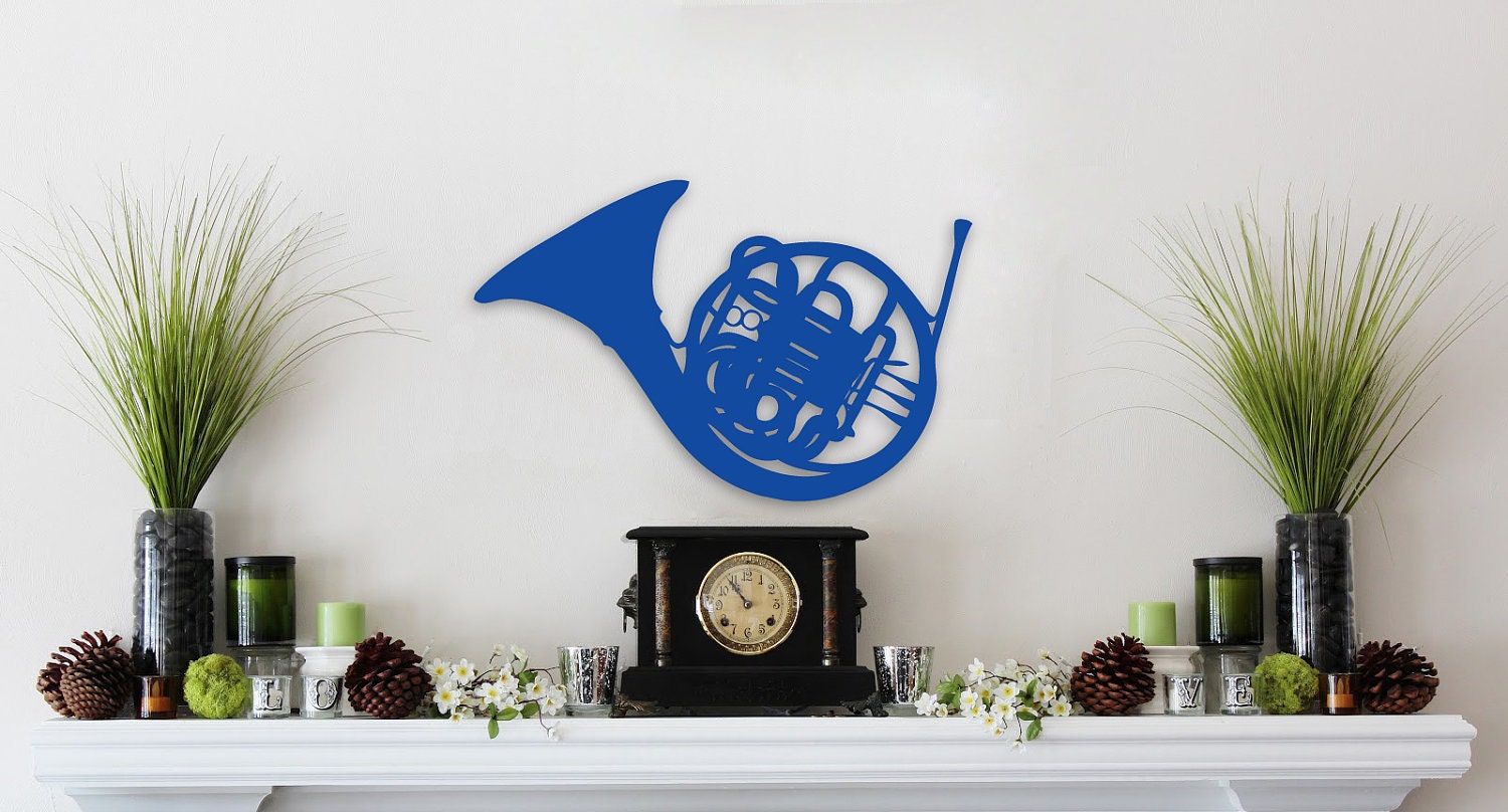 Blue French Horn Wall Art