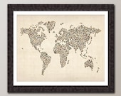 Ladies Shoes Map of the World Map, Art Print, 18x24 inch (427)