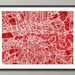 London England Street Map, Art Print 18x24 inch (836) - custom colours available