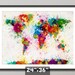 Paint Splashes Map of the World Map, Art Print 24x36 inch (168)