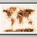 Paint Splashes Map of the World Map, Art Print 18x24 inch (800)