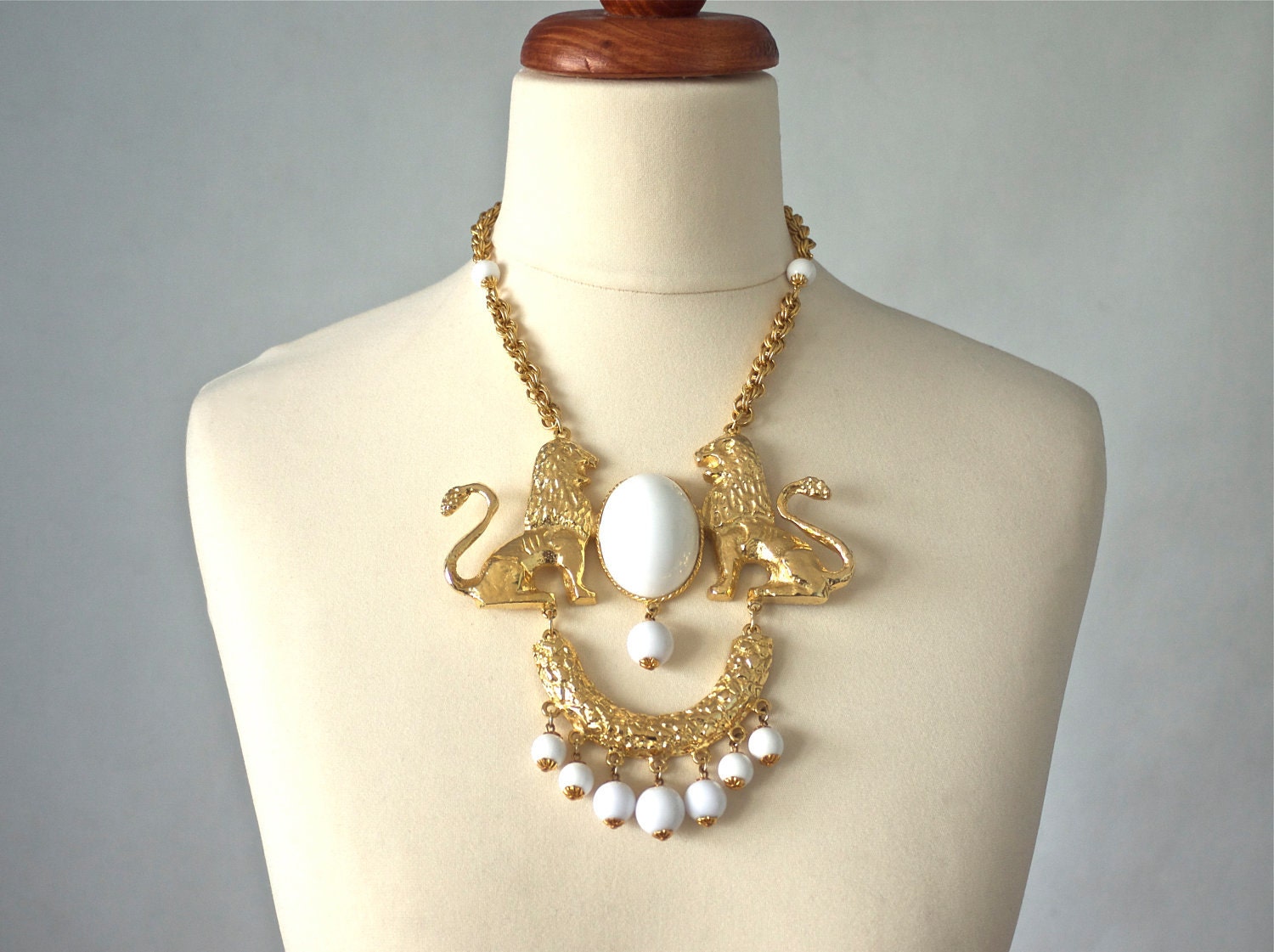 RESERVED -- Donald Stannard Twin Lion Massive Necklace