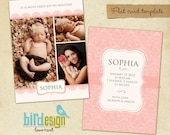 INSTANT DOWNLOAD - Birth announcement template - Chic baby- E279
