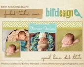 INSTANT DOWNLOAD - Facebook Timeline Cover - Photoshop Template - Birth Announcement - E443