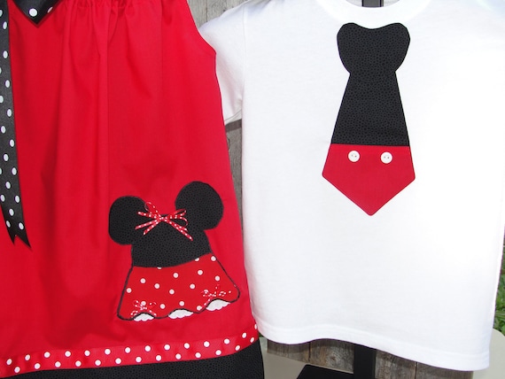 Mickey Minnie Brother Sister Matching Outfit Dress/Shirt Set Disney Vacation, Birthday Outfits