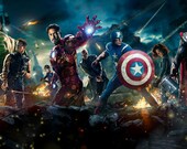 57x32 inch The Avengers Poster printed on heavy fabric wall mural