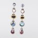 22k Gold Gemstones Stud Earrings, Gold and Silver Colorful Long Earrings, Colorful Gold and Silver Earrings
