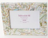 Decoupage Map Picture Frame - 5x7 frame featuring maps of Switzerland