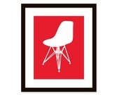 Mid century modern print-Miller Eames shell chair-8x10 poster