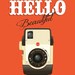 Retro art-vintage camera print-typographic art poster 8x10 - funny quote art - Hello beautiful