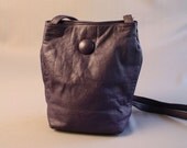 Vintage Purple Leather Crossbody Bucket Bag // Jennifer Moore