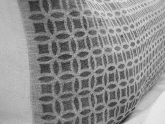 Linen Pillow Black Grey White