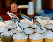 blue bird cupcake toppers