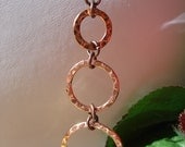 Copper Hammered Link "Trinity" Earrings