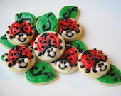 Lady Bug Cookies Mini Sugar Cookies Green Leaf Cookies