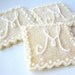 Sugar Cookies Custom Monogram Glittering Iced Wedding Cookies