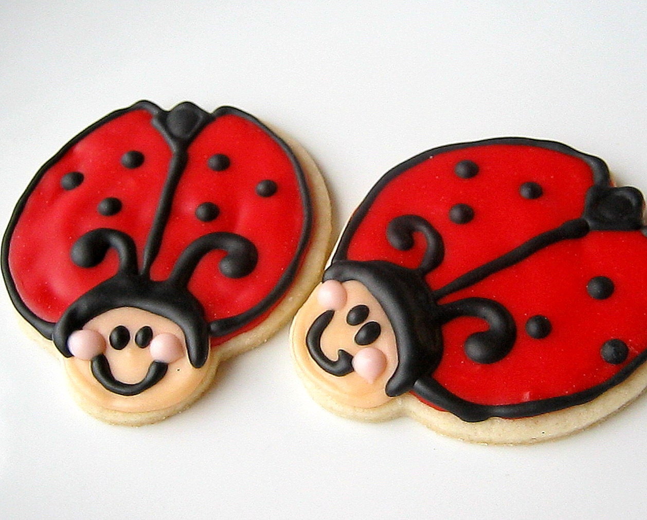 Lady Bug Iced Sugar Cookie Cut Outs Red Ladybug Party