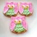Owl Iced Sugar Cookie Cut Outs Pink Owl Cookie Favor