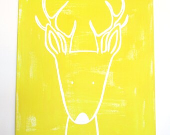 No. 0012 - Modern Kids and Nursery Art Original Painting - 16" x 20" on regular 3/4" depth canvas - The Deer