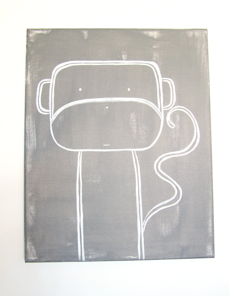 Modern Kids and Nursery Monkey Art Original Painting - 16" x 20" on regular 3/4" depth canvas - The Monkey