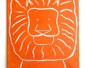 Modern Kids and Nursery Lion Art Original Painting - 16" x 20" on regular 3/4" depth canvas - The Lion