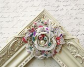 Ivory Vintage Chiffon flower headbands, newborn headbands, chiffon baby headbands, photography prop, headbands, shabby chic headbands
