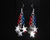 Small Patriot Star Chain Earrings (Military Pride)