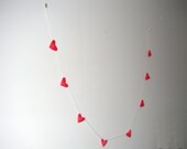 Origami Hearts Banner Garland Bunting Red Valentines Day Decoration Wedding Puffy 3-D Hearts