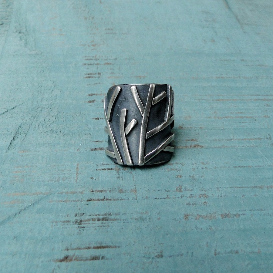 Tree of Life Adjustable Sterling Silver Ring