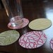 Colorful Letterpress Coasters, set of 6