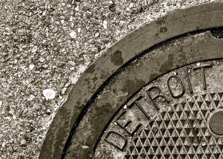 Detroit Photograph Urban Street Black and White Detroit - 8x10 unmatted, ready to frame