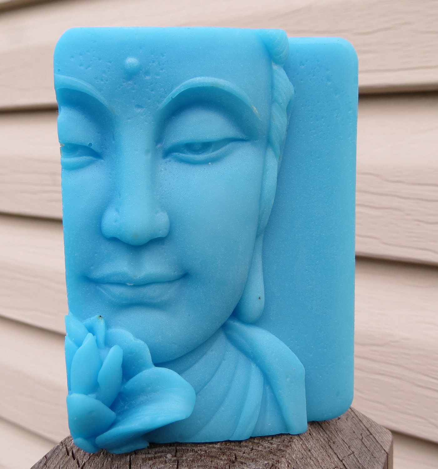 Buddha with a lotus flower soap Essential oil ( and color) of your choice